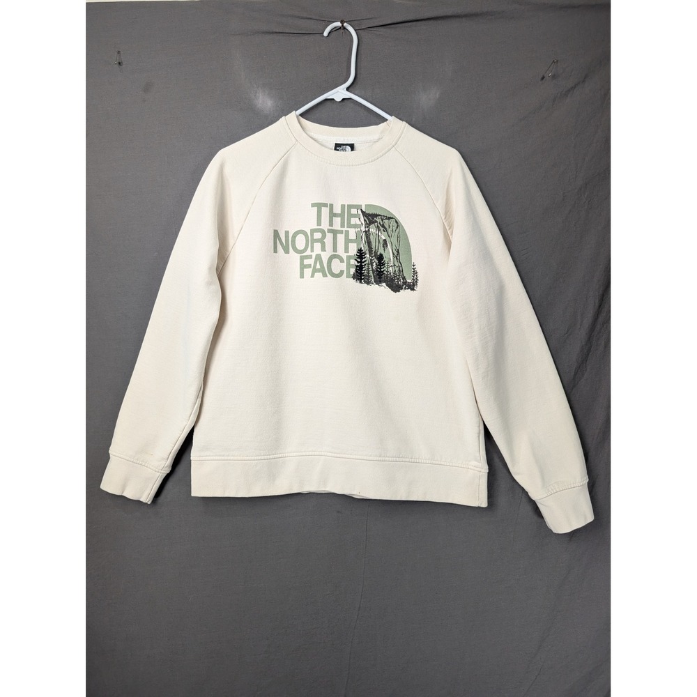 The North Face Heritage Patch Graphic Pullover Sweatshirt Womens Large Cream